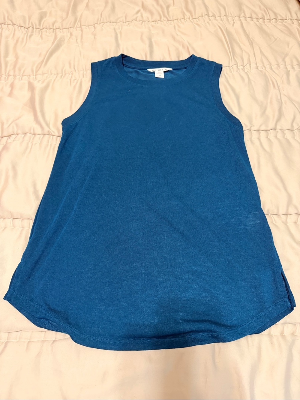 Athleta Breezy Tank Blue Teal Sleeveless Top XS NWOT